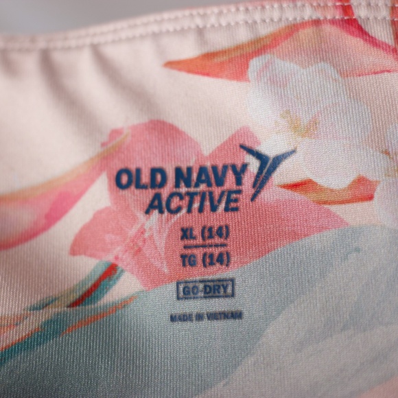 Old Navy Active leggings -  Kids Size 14/ XL - Pink melange with netting detail - Picture 4 of 9